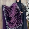 প্রিমিয়াম স্টোন ওয়ার্ক ভেলভেট শাল – Zhinuk Purple | ইন্ডিয়ান সুপার কোয়ালিটি ভেলভেট শাল