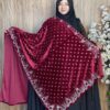 প্রিমিয়াম স্টোন ওয়ার্ক ভেলভেট শাল – Zhinuk Maroon | ইন্ডিয়ান সুপার কোয়ালিটি ভেলভেট শাল