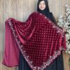 প্রিমিয়াম স্টোন ওয়ার্ক ভেলভেট শাল – Zhinuk Maroon | ইন্ডিয়ান সুপার কোয়ালিটি ভেলভেট শাল