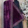 প্রিমিয়াম স্টোন ওয়ার্ক ভেলভেট শাল – Dot Purple | ইন্ডিয়ান সুপার কোয়ালিটি ভেলভেট শাল