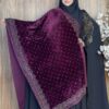 প্রিমিয়াম স্টোন ওয়ার্ক ভেলভেট শাল – Dot Purple | ইন্ডিয়ান সুপার কোয়ালিটি ভেলভেট শাল