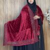 প্রিমিয়াম স্টোন ওয়ার্ক ভেলভেট শাল – Dot Maroon | ইন্ডিয়ান সুপার কোয়ালিটি ভেলভেট শাল