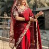 মাধুরী শাড়ি উইথ রেডি ব্লাউজ – ফুল এম্ব্রয়ডারি ওয়ার্ক