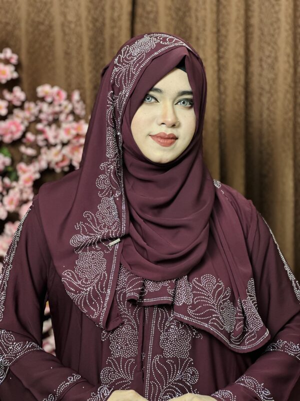 Extra koti, Borkha and Hijab Stylish Les Stone Dubai Chery Borkha 2604