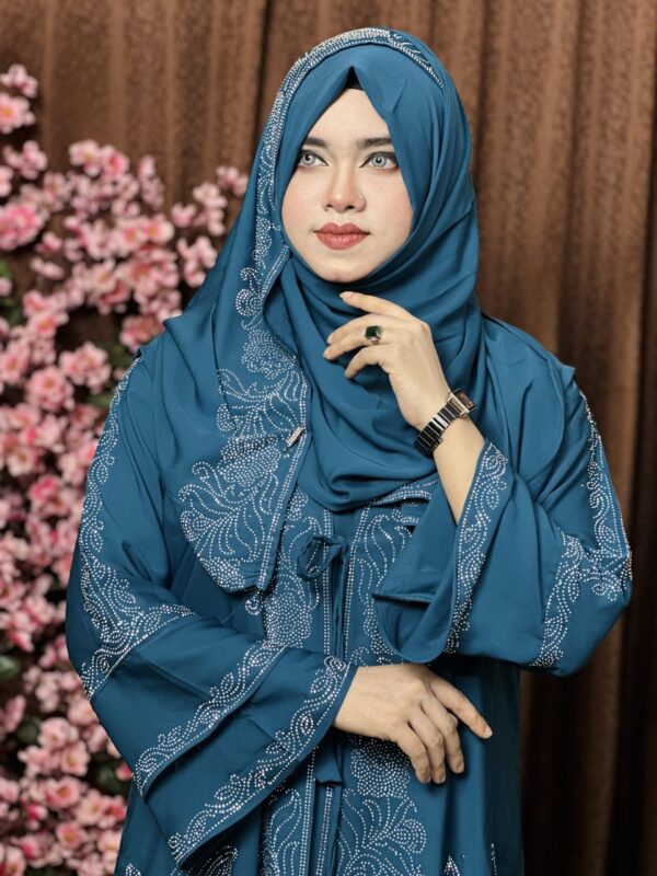 Extra koti, Borkha and Hijab Stylish Les Stone Dubai Chery Borkha 2603