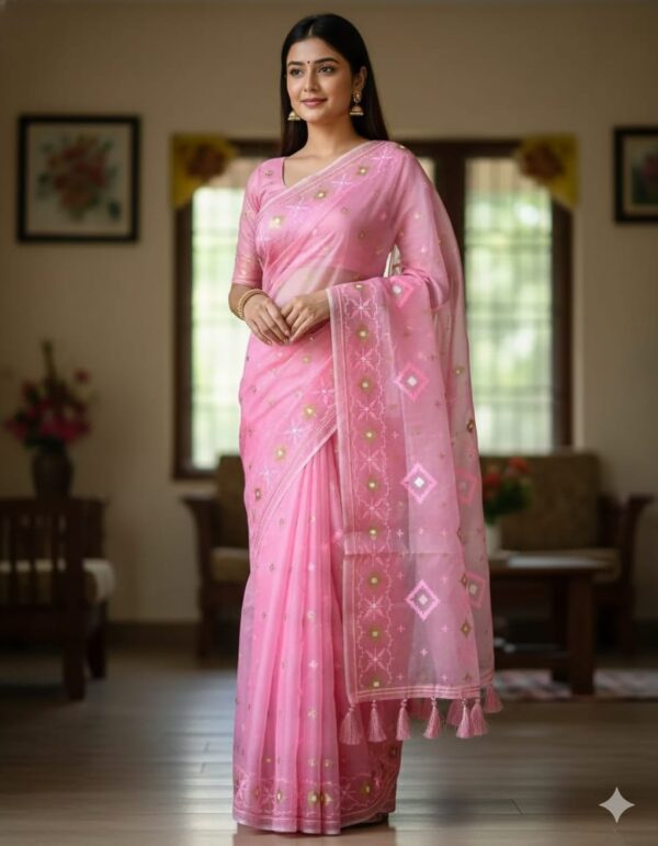 Jamdani Print Saree