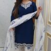Blue White Garara Three peice